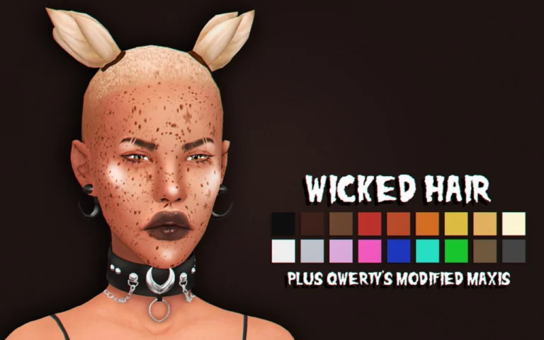 Wicked Hair: First Mesh Creation, BGC, EA Swatches, Teen-Elder Female