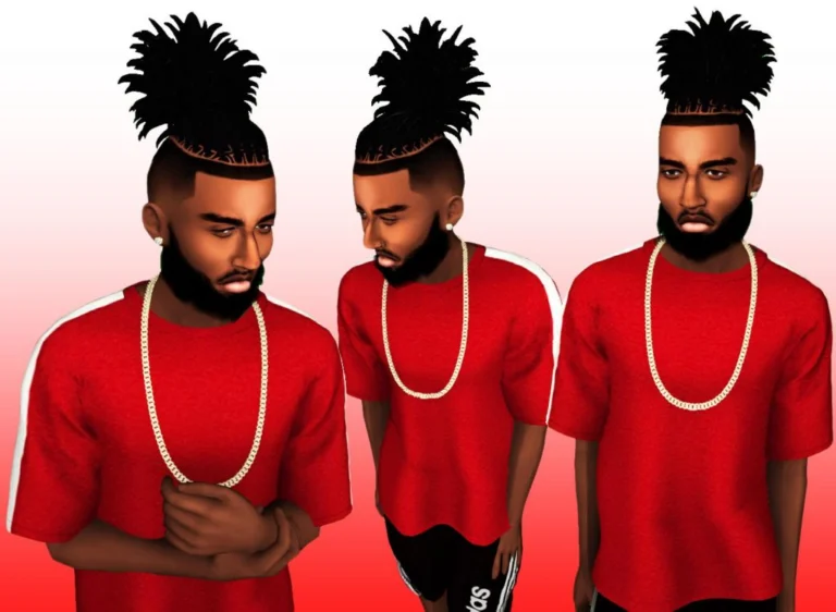 Braid Updo Hairstyle and Cuban Chain for Male [MM]