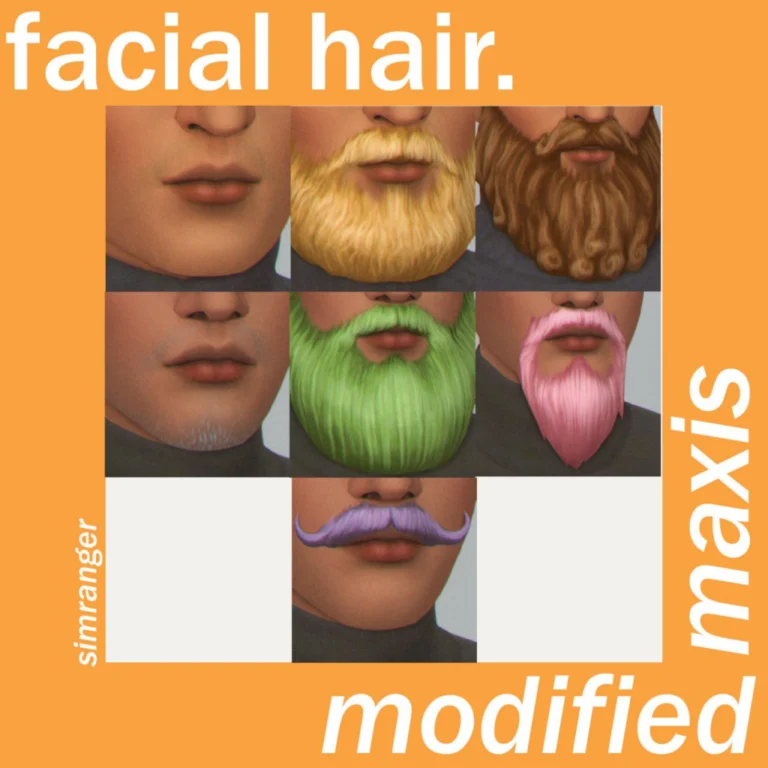 QwertySims' Enhanced Maxis Facial Hair DLC - Free on Patreon!