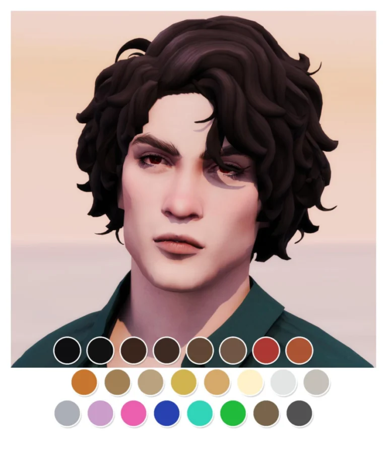 PJ's Sofian Hair Revamp: Base Game, Teen-Elder, 24 EA Colors, High Poly