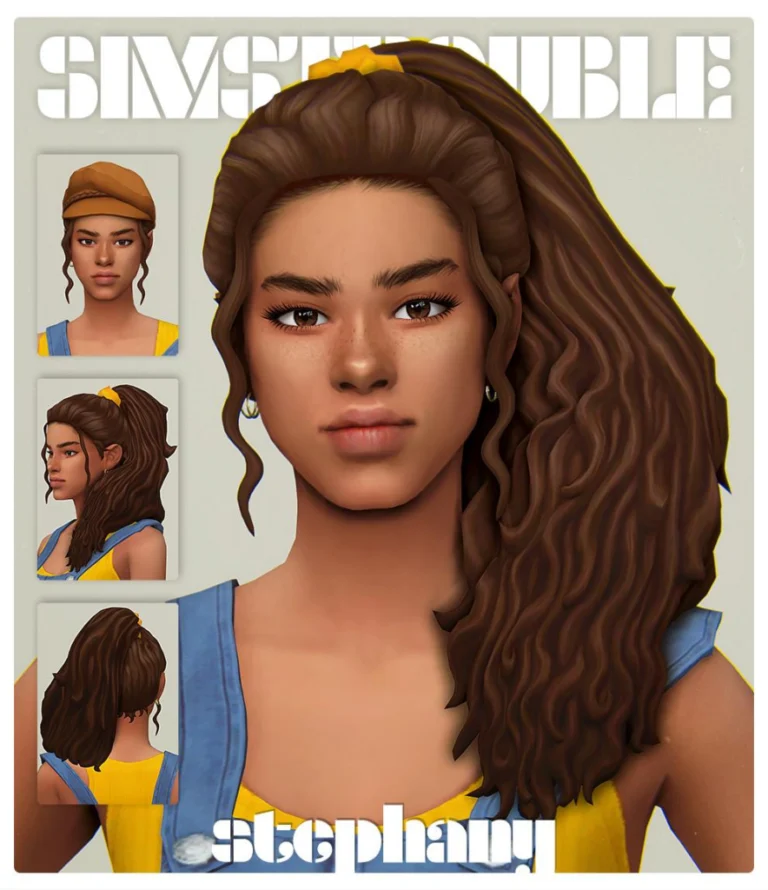 STEPHANY: 80s-Inspired Messy Curly Ponytail with Scrunchy Accessory