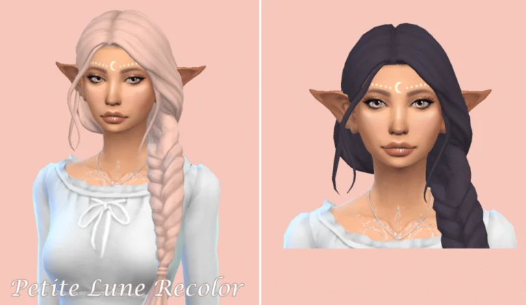 Sims 4 hair recolors Petite Lune Recolor