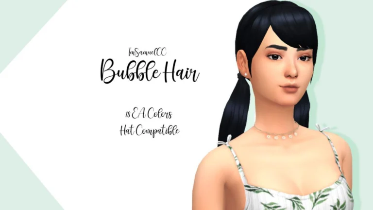 Bubble Hair: 18 EA Shades, Hat-Friendly, Teen-Elder, Base Game, No Recolors
