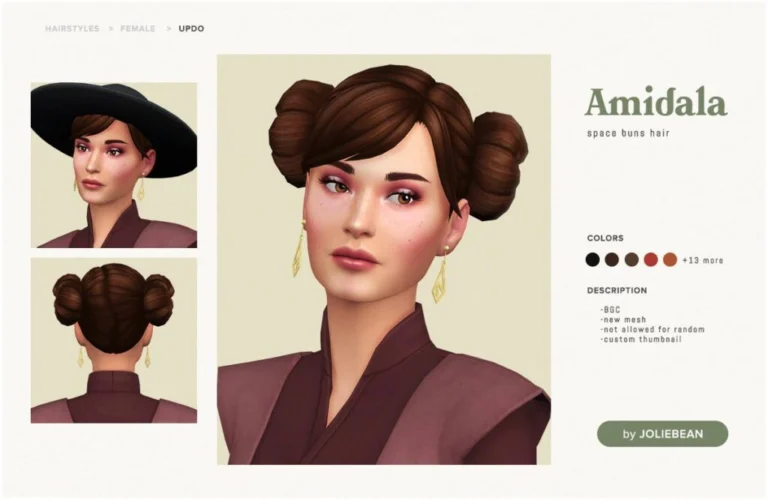 Amidala Hair by Joliebean: Star Wars-Inspired, BGC, 18 Swatches, Custom Thumbnail