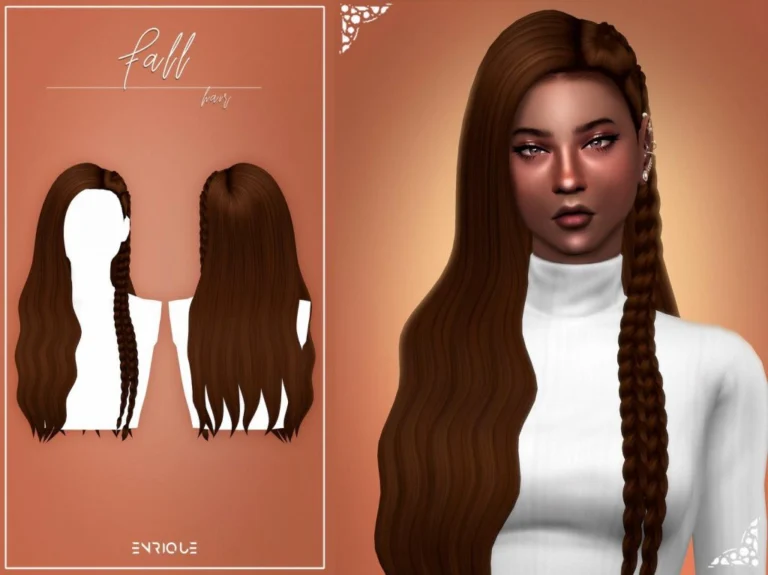 Long Sofy Wavy Hair with Side Part Braids for Female [MM]