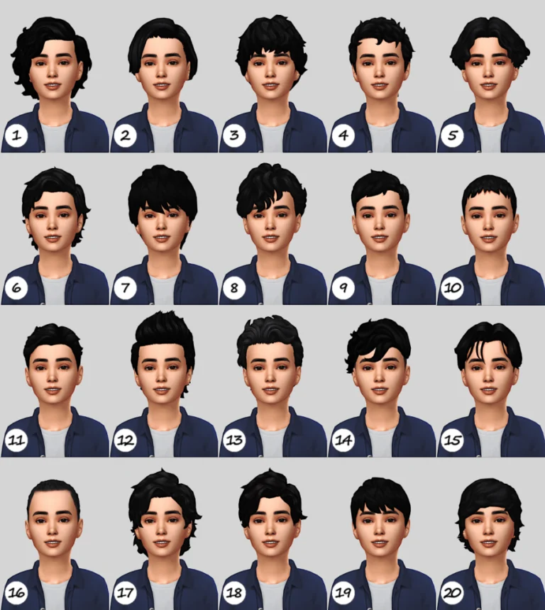 Male Kids Maxis Match Hairstyles by Candycottonchu